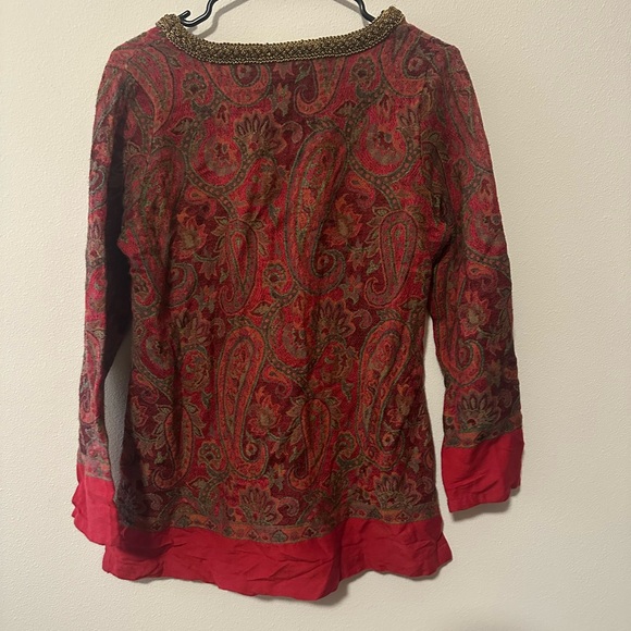 Soft Surroundings Pasha Pullover Tunic, Size small style 29790 wool blend beaded - Picture 6 of 6